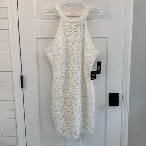 Lulus Love Poem white lace mini dress, size XL. NWT.